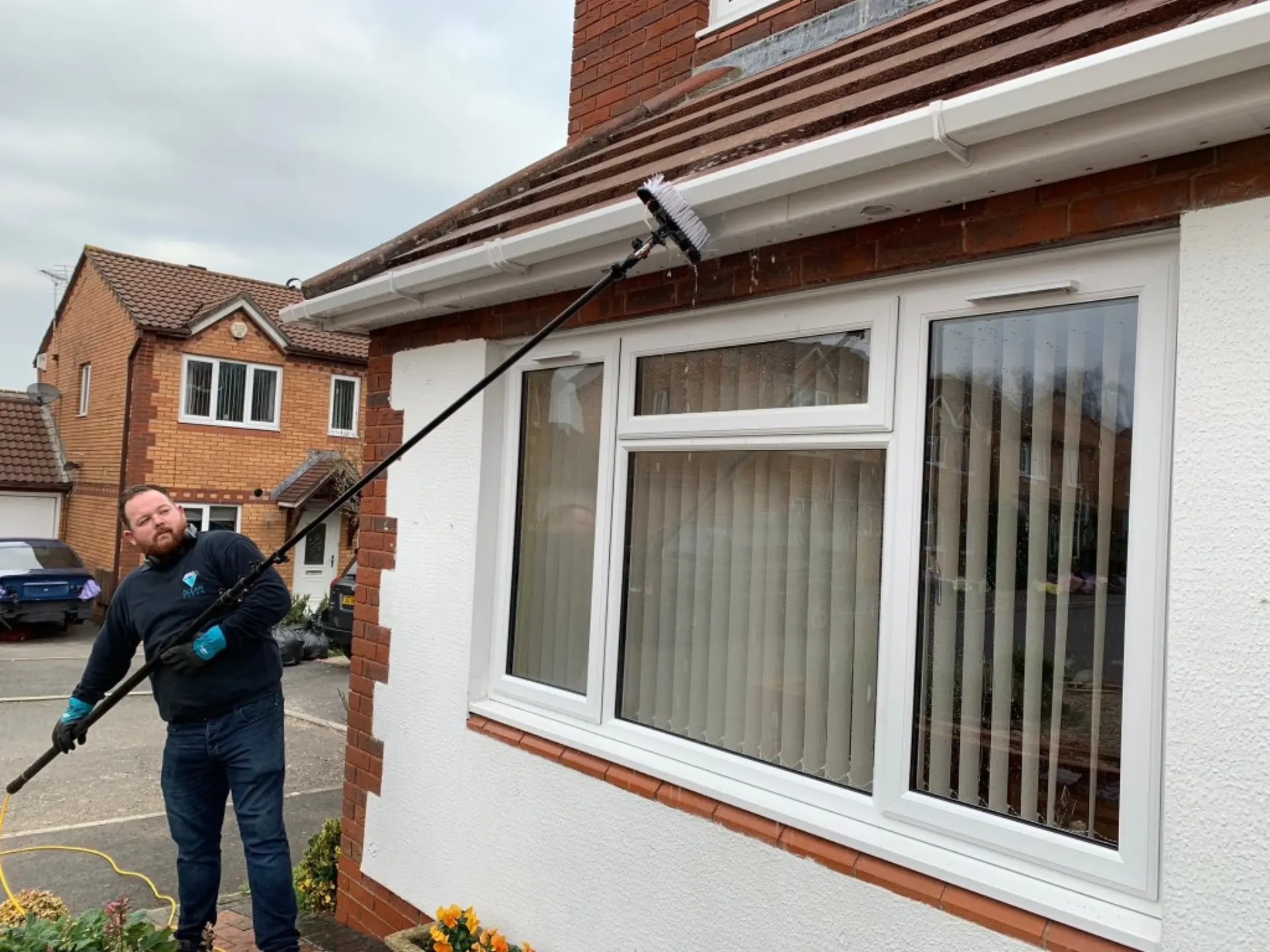 Professional cleaner working on a residential property in Essex